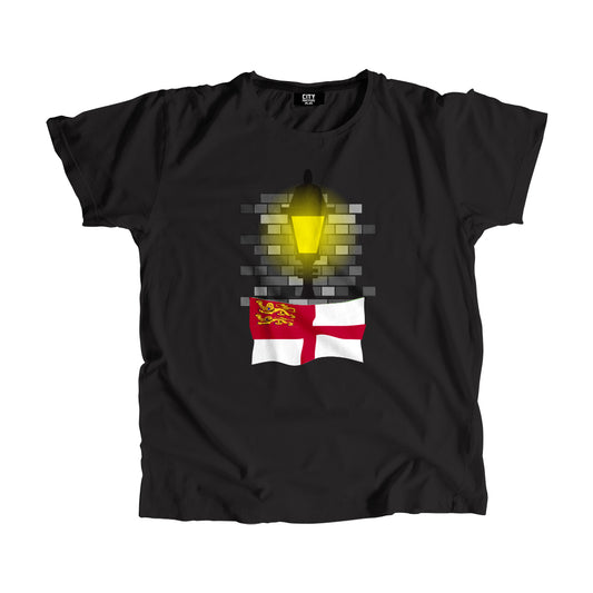 Sark Flag Street Lamp Bricks Unisex T-Shirt