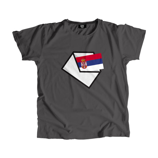 Serbia Flag Mail Men Women Unisex T-Shirt