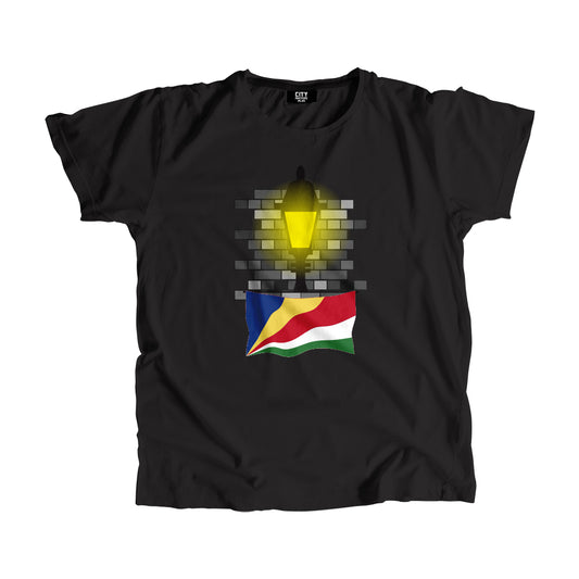 Seychelles Flag Street Lamp Bricks Unisex T-Shirt