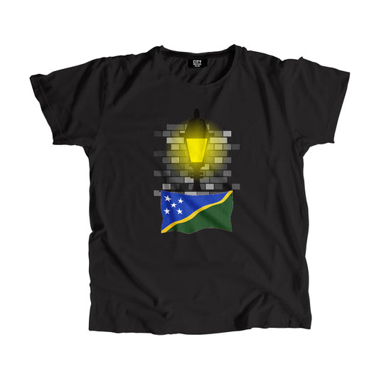 Solomon Islands Flag Street Lamp Bricks Unisex T-Shirt