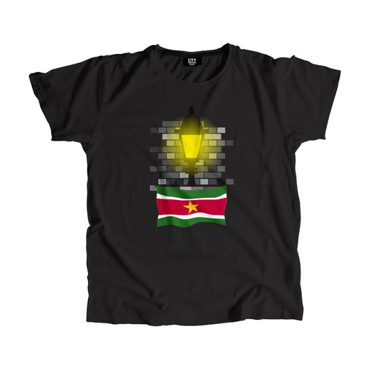 Suriname Flag Street Lamp Bricks Unisex T-Shirt
