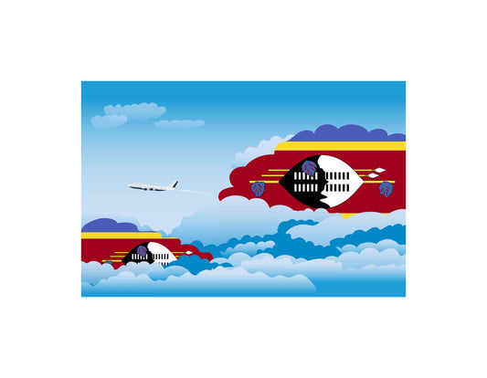 Swaziland Flags Day Clouds Canvas Print Framed