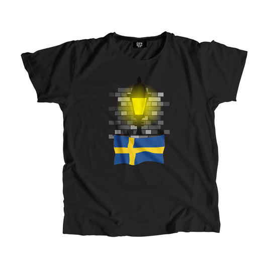 Sweden Flag Street Lamp Bricks Unisex T-Shirt