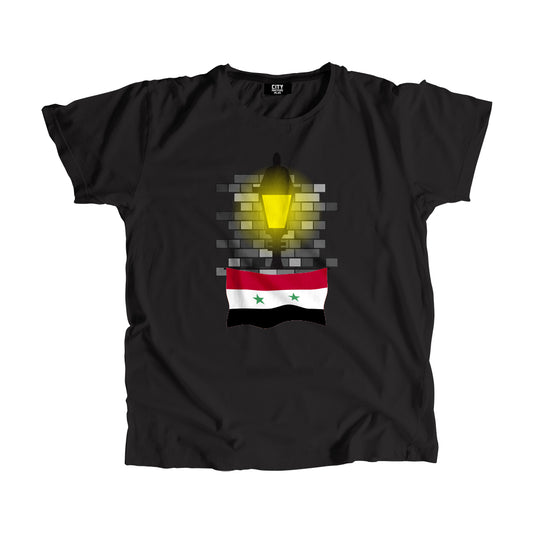 Syria Flag Street Lamp Bricks Unisex T-Shirt