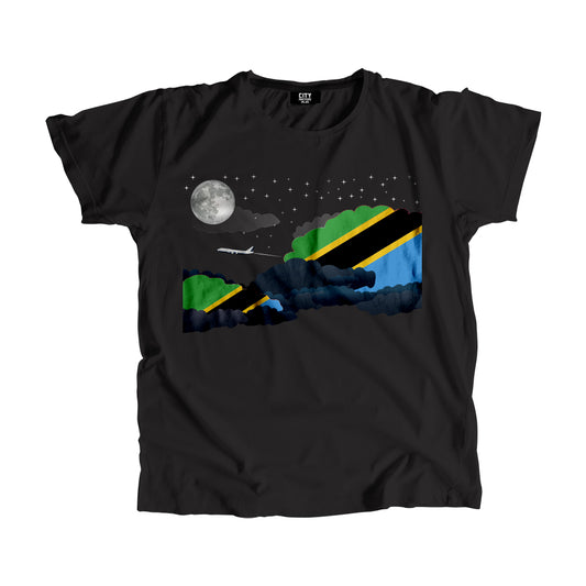 Tanzania Flags Night Clouds Unisex T-Shirt