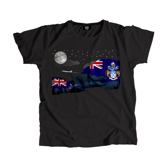 Tristan da Cunha Flags Night Clouds Unisex T-Shirt