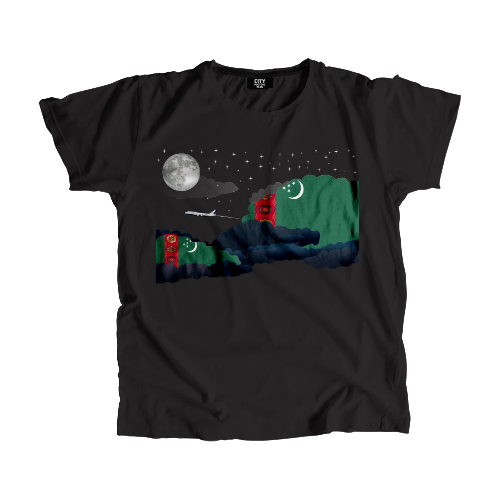 Turkmenistan Flags Night Clouds Unisex T-Shirt