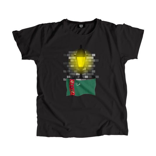 Turkmenistan Flag Street Lamp Bricks Unisex T-Shirt