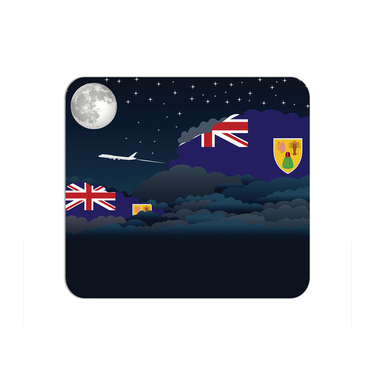 Turks and Caicos Islands Flag Night Clouds Mouse pad 