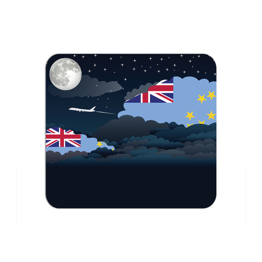 Tuvalu Flag Night Clouds Mouse pad 