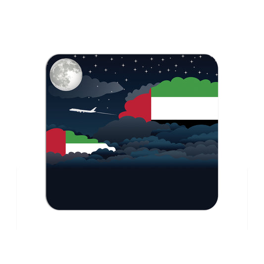 UAE Flag Night Clouds Mouse pad 