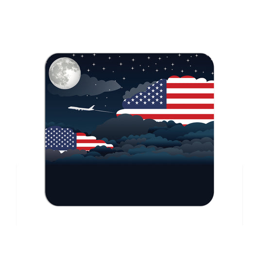 USA Flag Night Clouds Mouse pad 