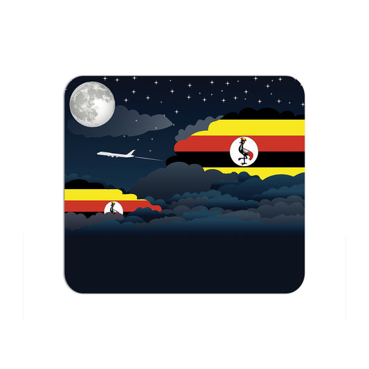 Uganda Flag Night Clouds Mouse pad 