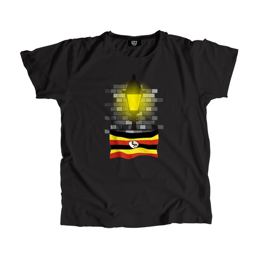 Uganda Flag Street Lamp Bricks Unisex T-Shirt