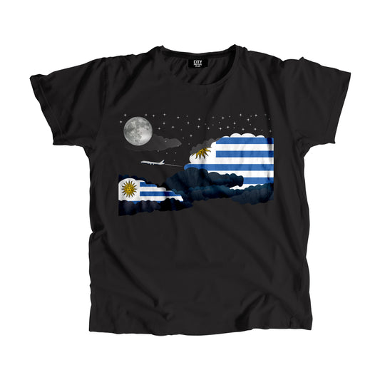 Uruguay Flags Night Clouds Unisex T-Shirt