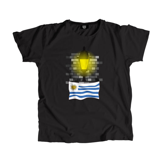 Uruguay Flag Street Lamp Bricks Unisex T-Shirt