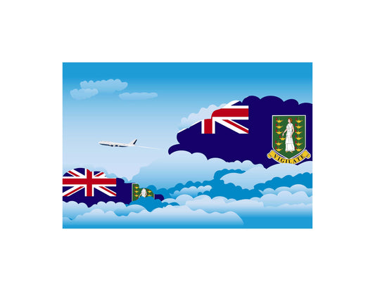 Virgin Islands  UK Flags Day Clouds Canvas Print Framed