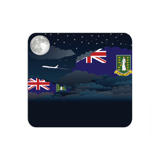 Virgin Islands UK Flag Night Clouds Mouse pad 