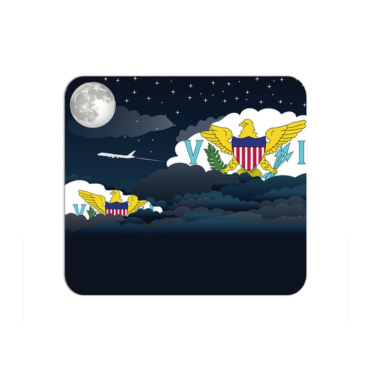 Virgin Islands US Flag Night Clouds Mouse pad 