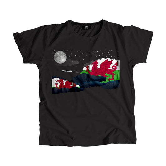 Wales Flags Night Clouds Unisex T-Shirt