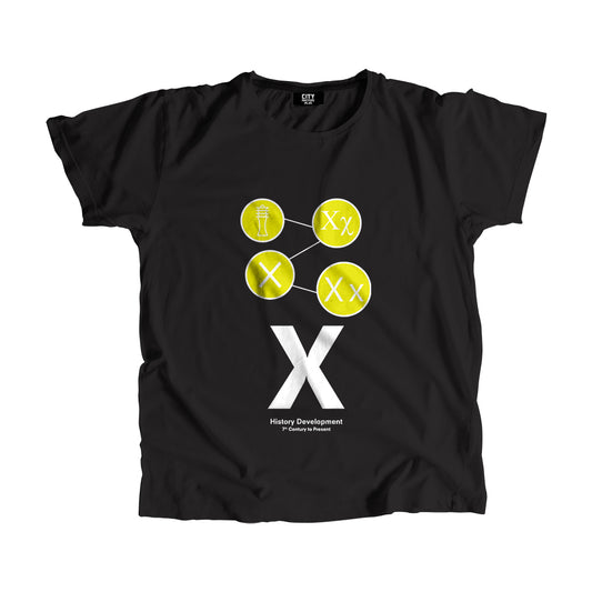 X Letter History Development Men Women Unisex T-Shirt