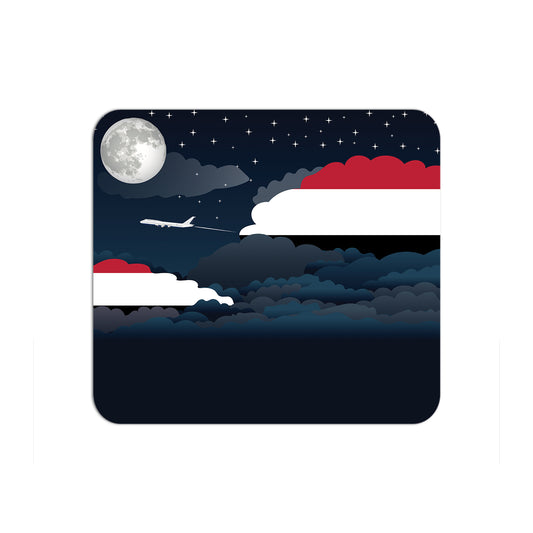 Yemen Flag Night Clouds Mouse pad 