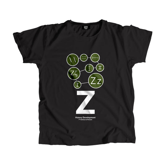 Z Letter History Development Men Women Unisex T-Shirt