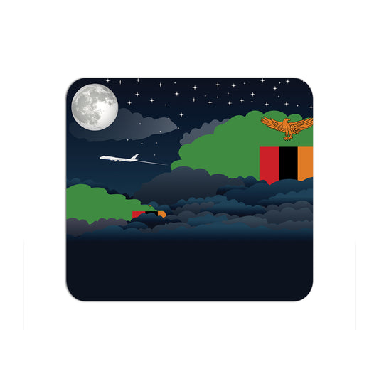 Zambia Flag Night Clouds Mouse pad 