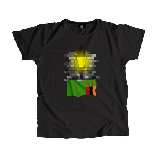 Zambia Flag Street Lamp Bricks Unisex T-Shirt