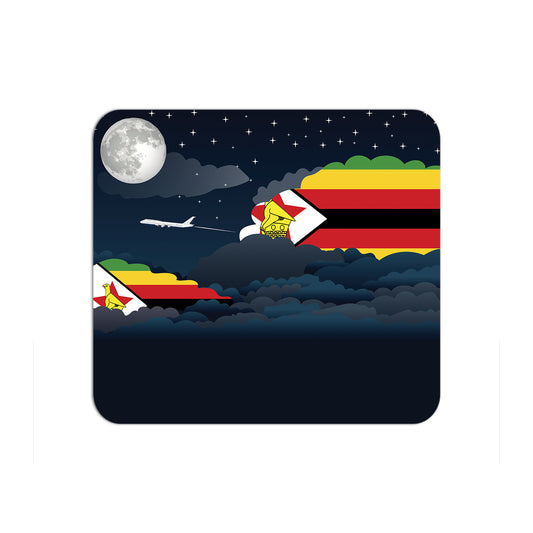 Zimbabwe Flag Night Clouds Mouse pad 