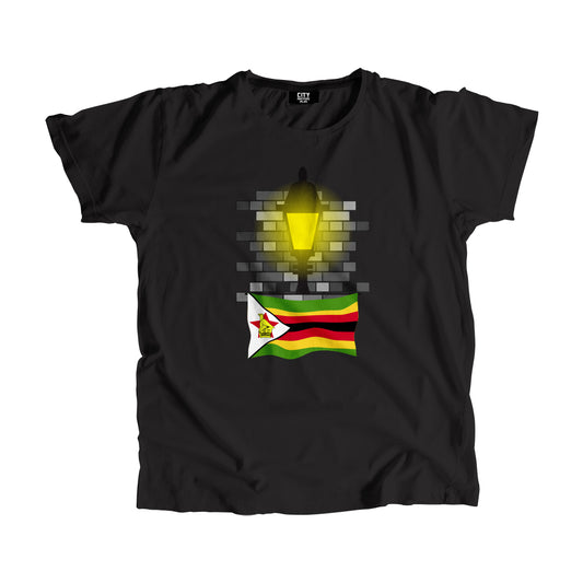Zimbabwe Flag Street Lamp Bricks Unisex T-Shirt